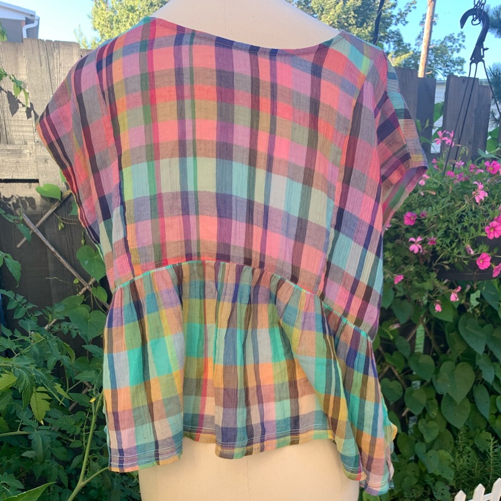 Madras top from Anthropologie
